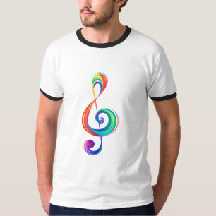 Gelaagde regenboog discantsleutel t-shirt