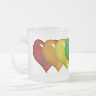 Gelaagde regenboog gekleurde harten Mokken
