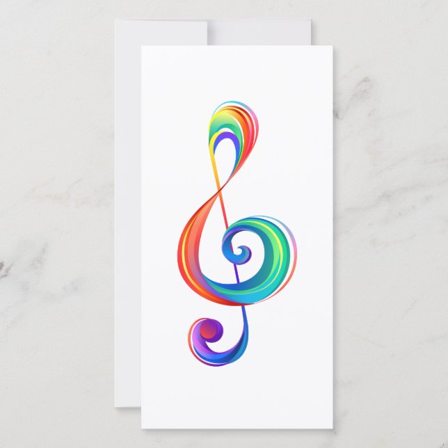 Gelaagde regenboog treble sleutel (Voorkant)