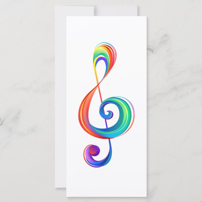 Gelaagde regenboog treble sleutel (Voorkant)
