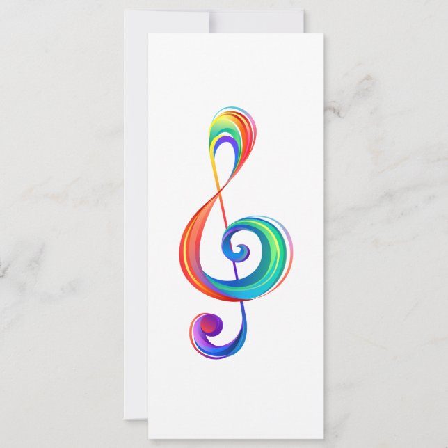 Gelaagde regenboog treble sleutel (Voorkant)