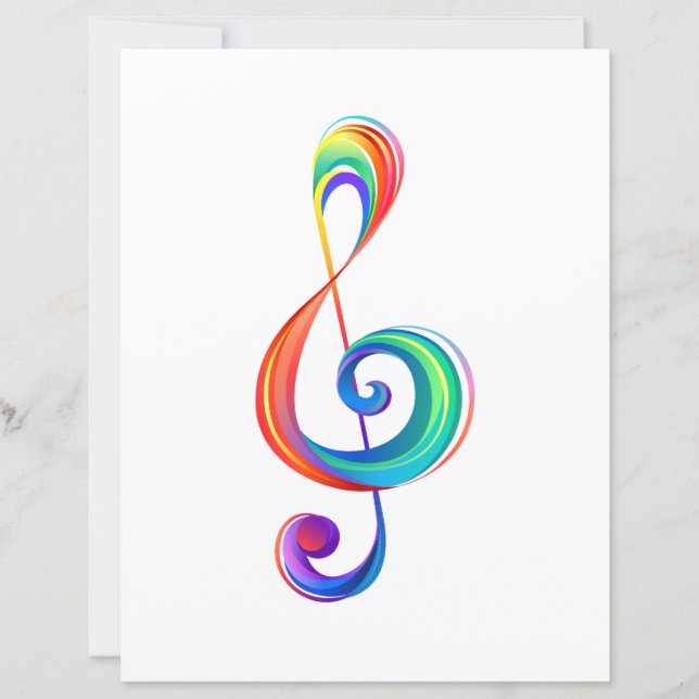 Gelaagde regenboog treble sleutel (Voorkant)