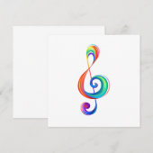 Gelaagde regenboog treble sleutel aankondiging (Voorkant / Achterkant)