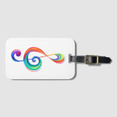Gelaagde regenboog treble sleutel bagagelabel (Voorkant (horizontaal))