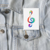 Gelaagde regenboog treble sleutel button (Insitu)