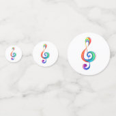 Gelaagde regenboog treble sleutel confetti (Voorkanten)