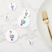Gelaagde regenboog treble sleutel confetti (Groep)