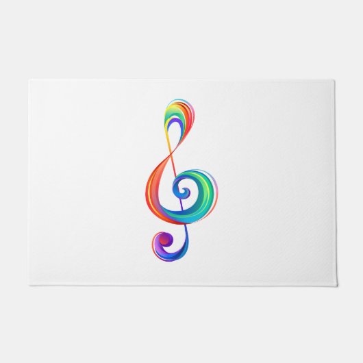 Gelaagde regenboog treble sleutel deurmat (Voorkant)
