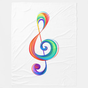Gelaagde regenboog treble sleutel fleece deken