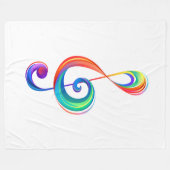 Gelaagde regenboog treble sleutel fleece deken (Voorkant (Horizontaal))