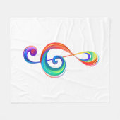 Gelaagde regenboog treble sleutel fleece deken (Voorkant (Horizontaal))