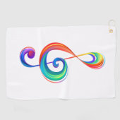 Gelaagde regenboog treble sleutel golfhanddoek (Horizontaal)