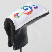 Gelaagde regenboog treble sleutel golfheadcover (3/4 voorkant)