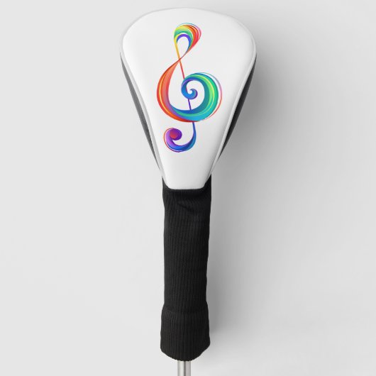 Gelaagde regenboog treble sleutel golfheadcover (Voorkant)