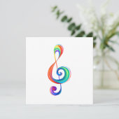 Gelaagde regenboog treble sleutel kaart (Staand voorkant)