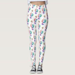 Gelaagde regenboog treble sleutel leggings