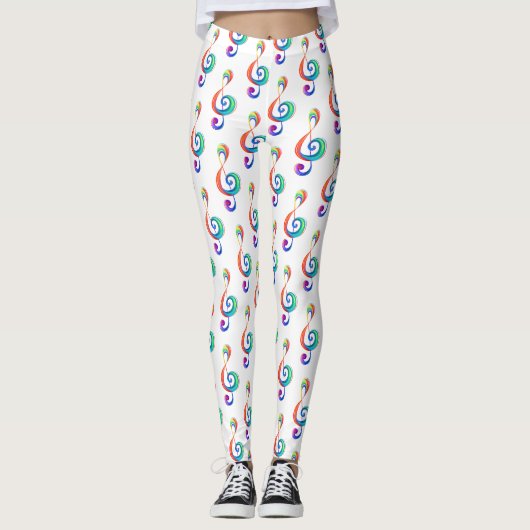 Gelaagde regenboog treble sleutel leggings (Voorkant)