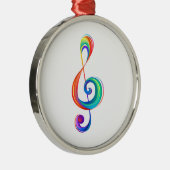 Gelaagde regenboog treble sleutel metalen ornament (Rechts)