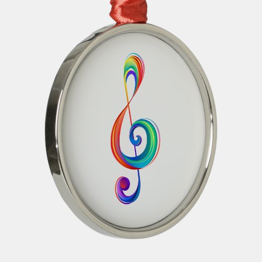 Gelaagde regenboog treble sleutel metalen ornament (Rechts)