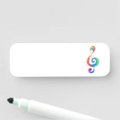 Gelaagde regenboog treble sleutel naamplaatje (In situ)