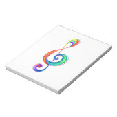 Gelaagde regenboog treble sleutel notitieblok (Linkerzijde)