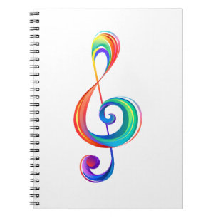 Gelaagde regenboog treble sleutel notitieboek