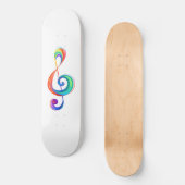 Gelaagde regenboog treble sleutel persoonlijk skateboard (Voorkant)