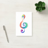 Gelaagde regenboog treble sleutel post-it® notes (Kantoor)