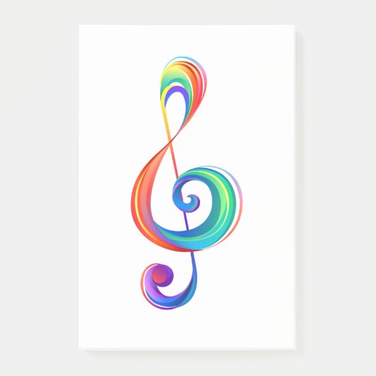 Gelaagde regenboog treble sleutel post-it® notes (Voorkant)