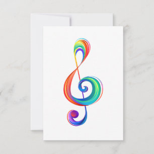 Gelaagde regenboog treble sleutel save the date