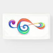 Gelaagde regenboog treble sleutel spandoek (Horizontaal)