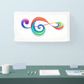 Gelaagde regenboog treble sleutel spandoek (Beurs)