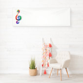 Gelaagde regenboog treble sleutel spandoek (Insitu)
