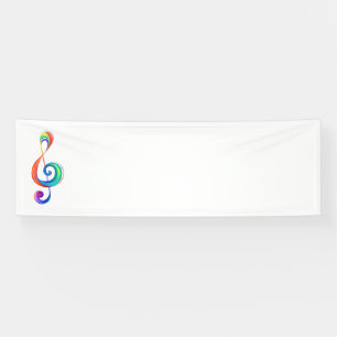 Gelaagde regenboog treble sleutel spandoek