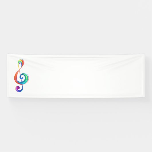 Gelaagde regenboog treble sleutel spandoek (Horizontaal)