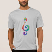 Gelaagde regenboog treble sleutel t-shirt (Voorkant)