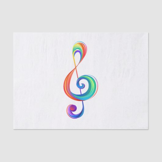 Gelaagde regenboog treble sleutel tissuepapier (Voorkant)