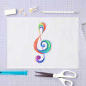 Gelaagde regenboog treble sleutel tissuepapier (Craft)