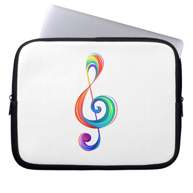 Gelaagde regenboogdiskant sleutel laptop sleeve (Voorkant)