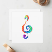 Gelaagde regenboogdiskant sleutel notitiekaartje (Voorkant / Achterkant in situ)