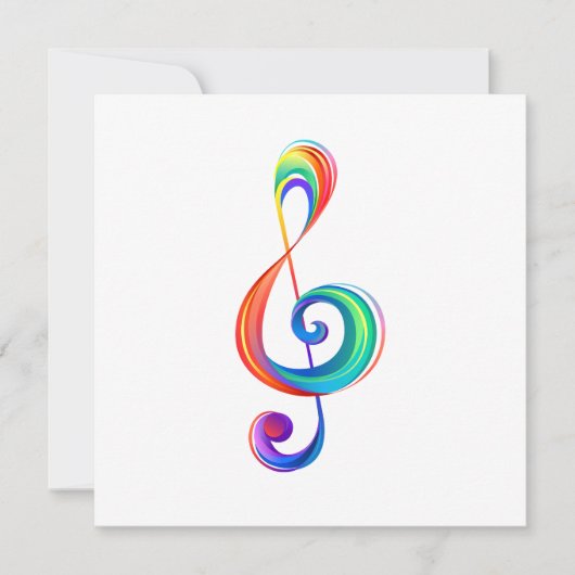 Gelaagde regenboogdiskant sleutel notitiekaartje (Voorkant)