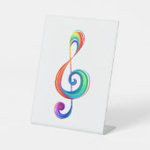 Gelaagde regenboogdiskant sleutel reclamebord met voetstuk (Voorkant)