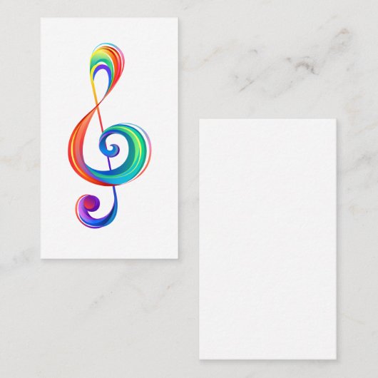 Gelaagde regenboogviolelsleutel contactkaartje (Voorkant / Achterkant)