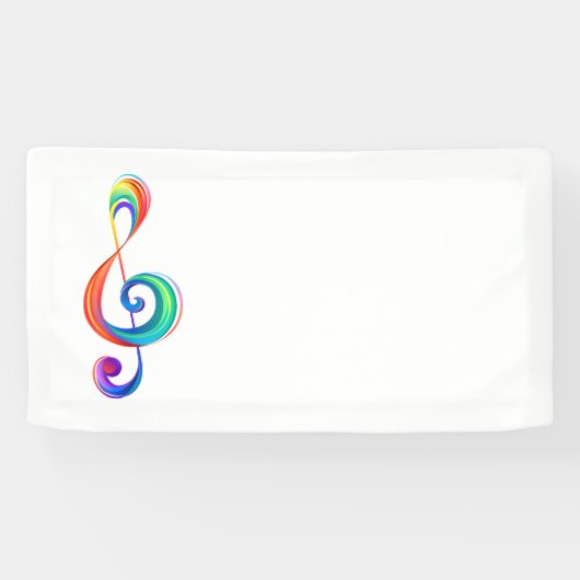 Gelaagde regenboogviolelsleutel spandoek (Horizontaal)