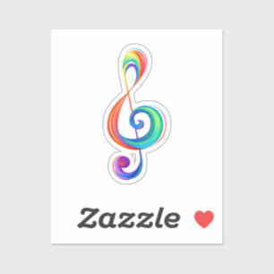 Gelaagde regenboogviolelsleutel sticker