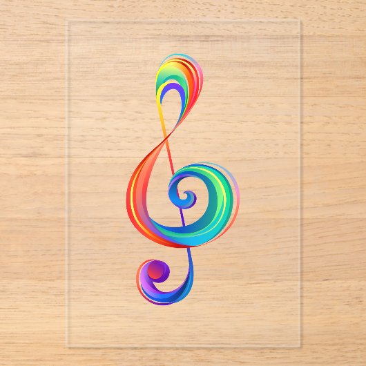 Gelaagde regenboogvioolsleutel acryl uitnodigingen (Voorkant)