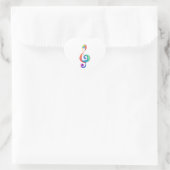 Gelaagde regenboogvioolsleutel hart sticker (Tas)