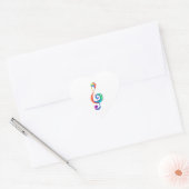 Gelaagde regenboogvioolsleutel hart sticker (Envelop)