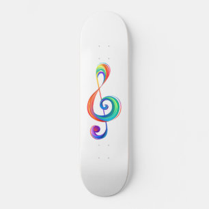 Gelaagde regenboogvioolsleutel persoonlijk skateboard