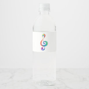 Gelaagde regenboogvioolsleutel waterfles etiket